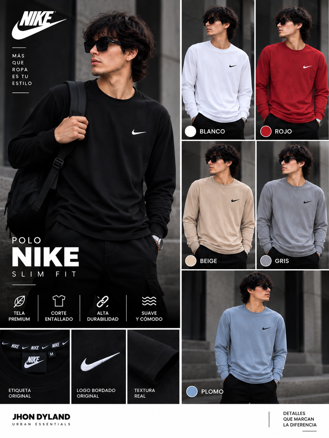 Polo Nike Manga Larga - Slim Fit