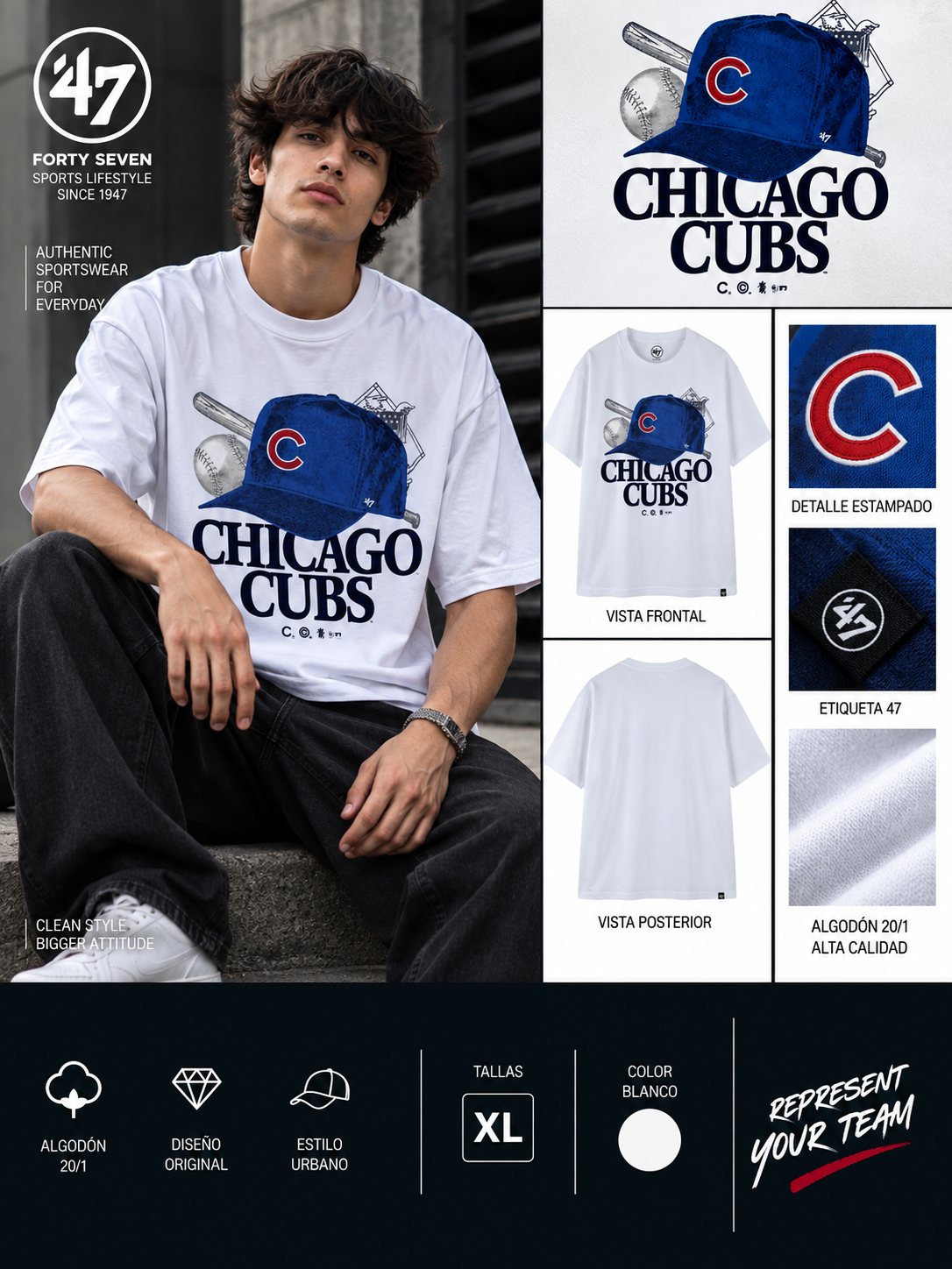 Polo ’47 Chicago Cubs Original | Talla XL