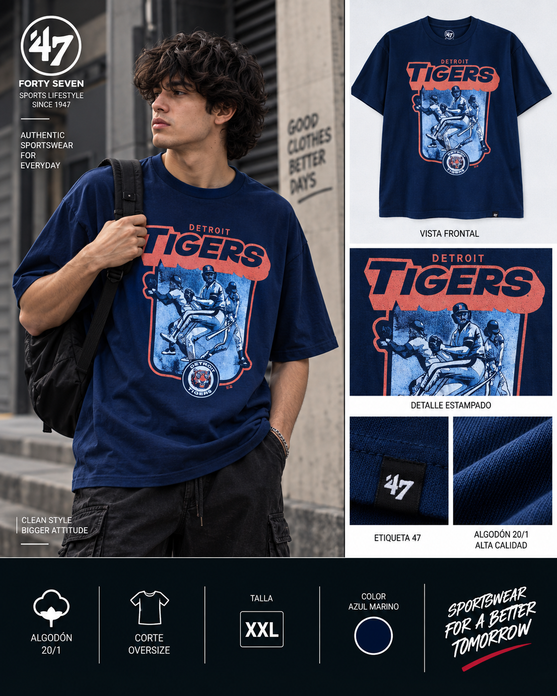 Polo ’47 Detroit Tigers Original | Talla XXL