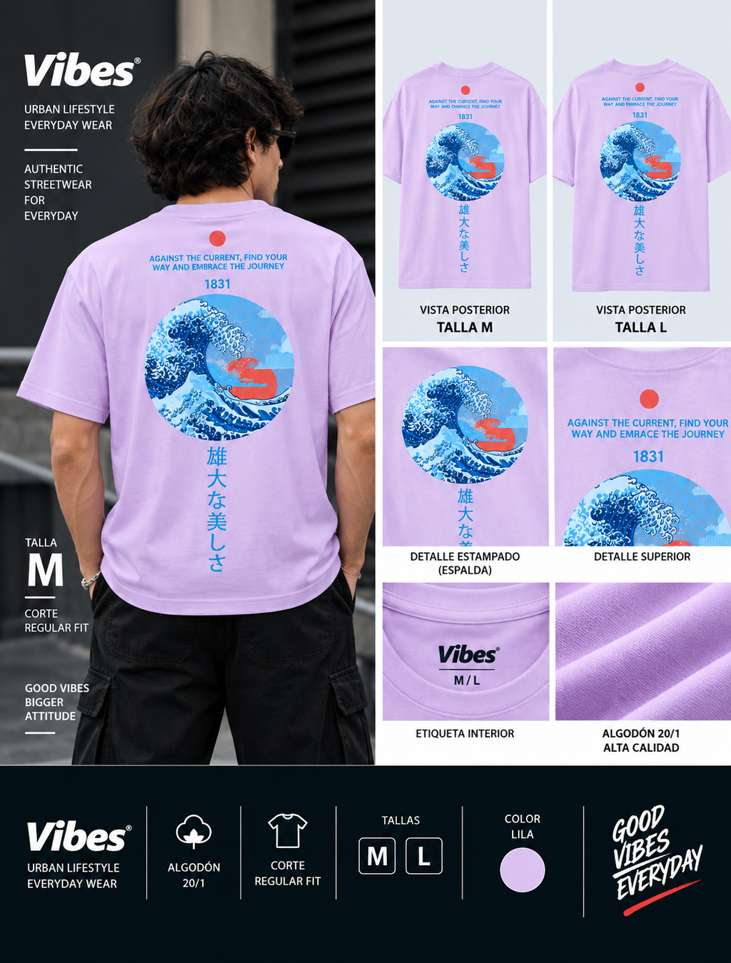 Polo Vibes Wave Japonés Original | Tallas M y L