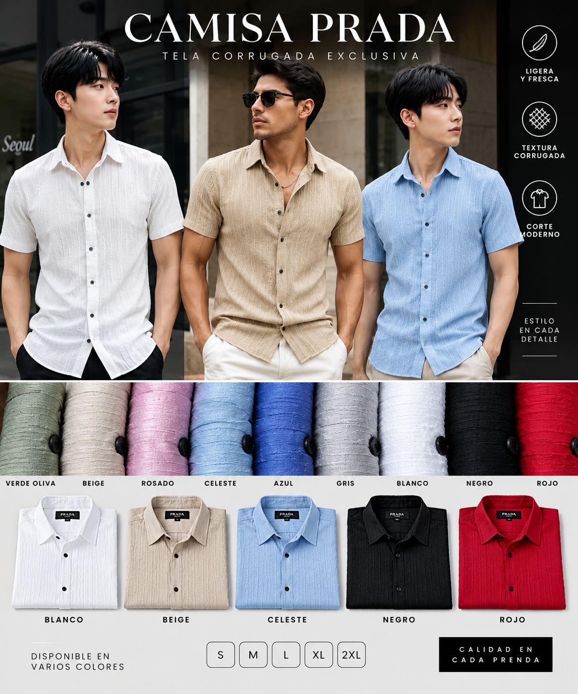 Camisa Prada - Textura Premium