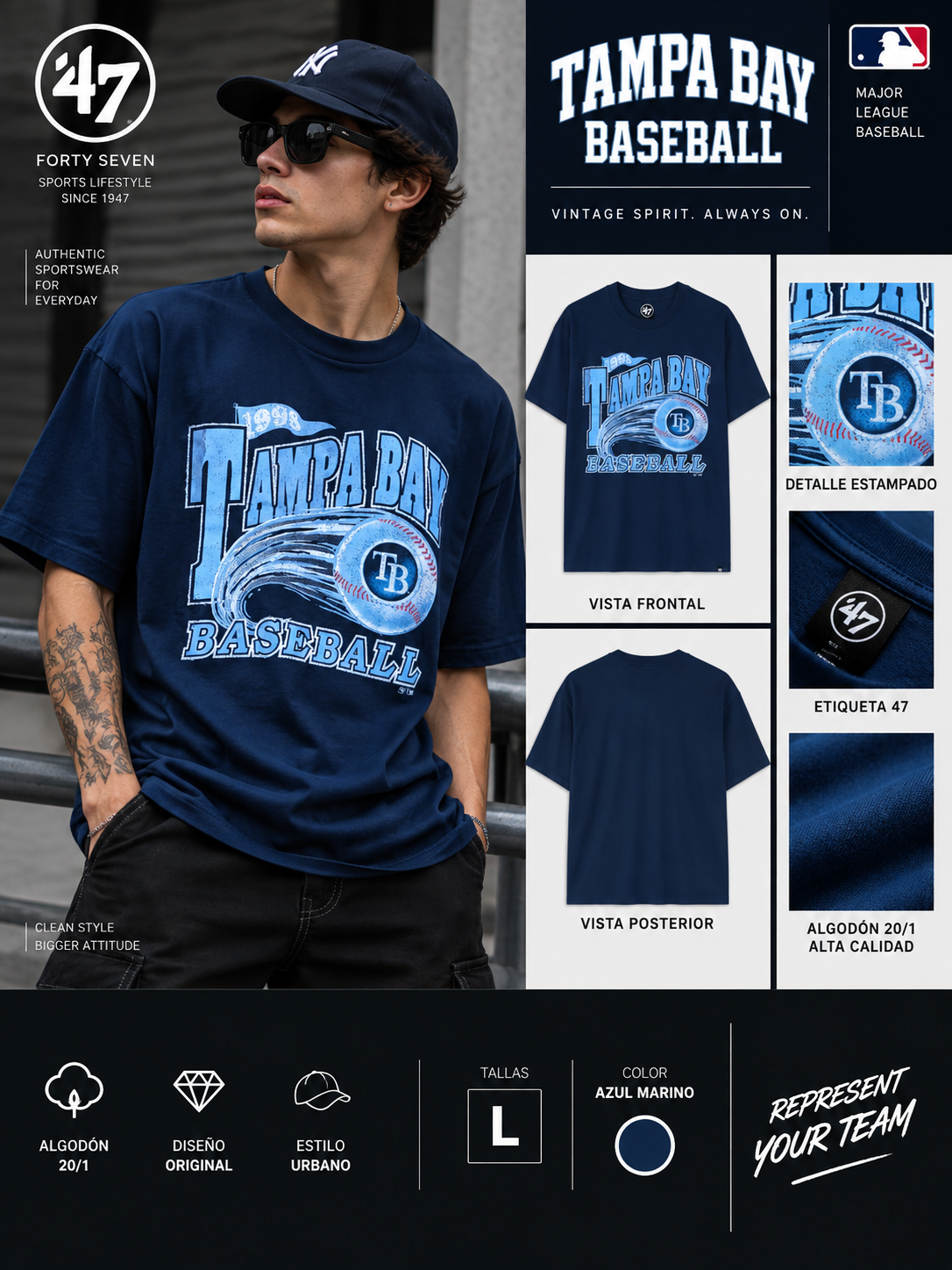 Polo ’47 Tampa Bay Baseball Original | Talla L