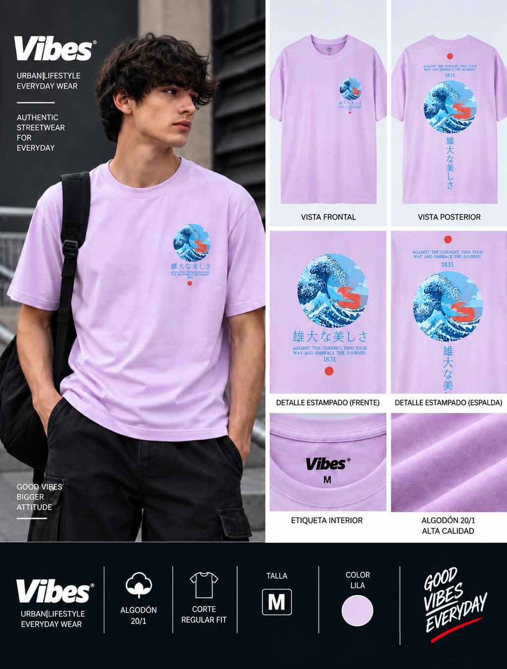 Polo Vibes Wave Japonés Original | Tallas M y L